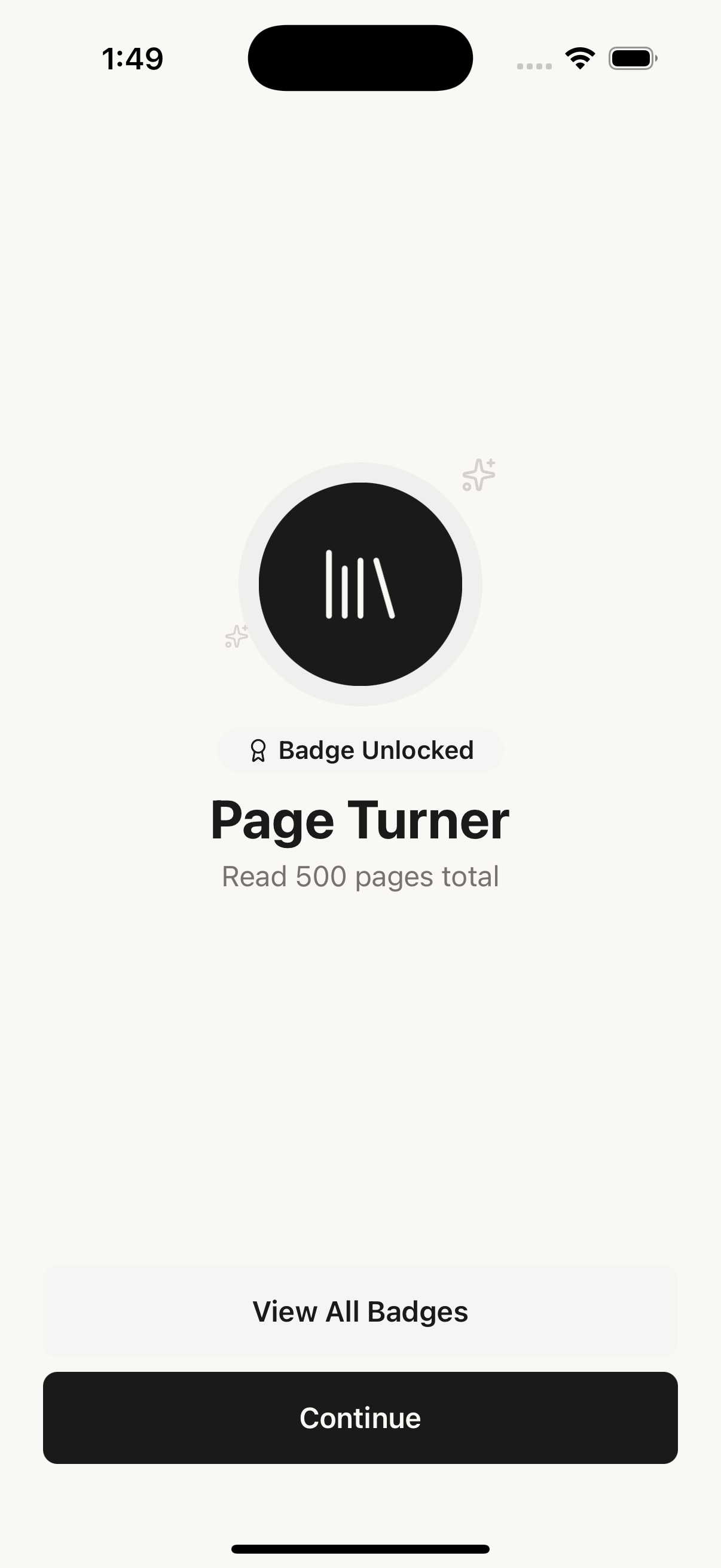 Earn badges for milestones