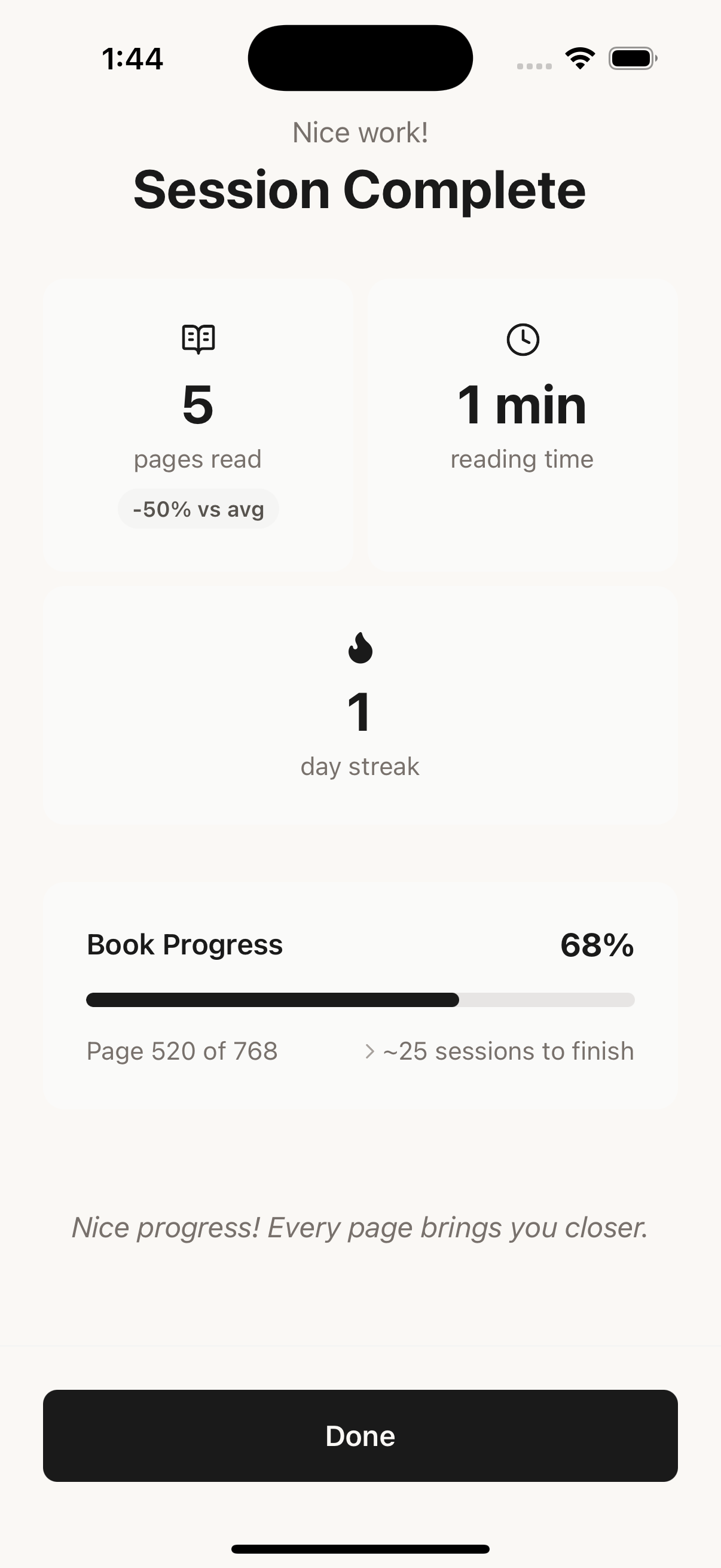 End your reading session