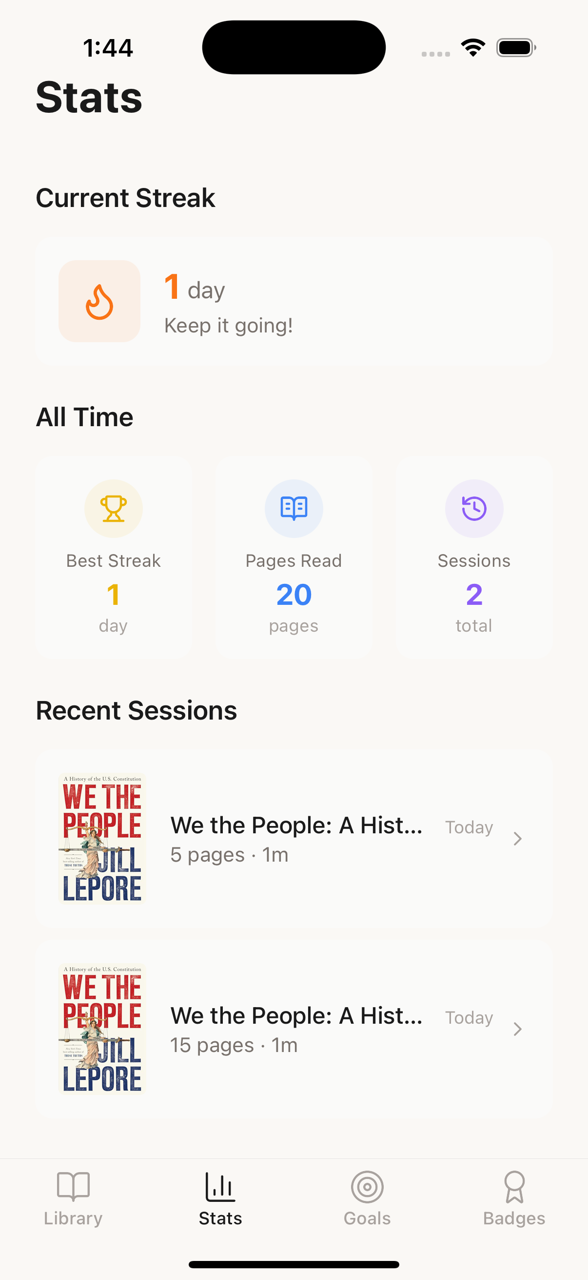 Your reading statistics